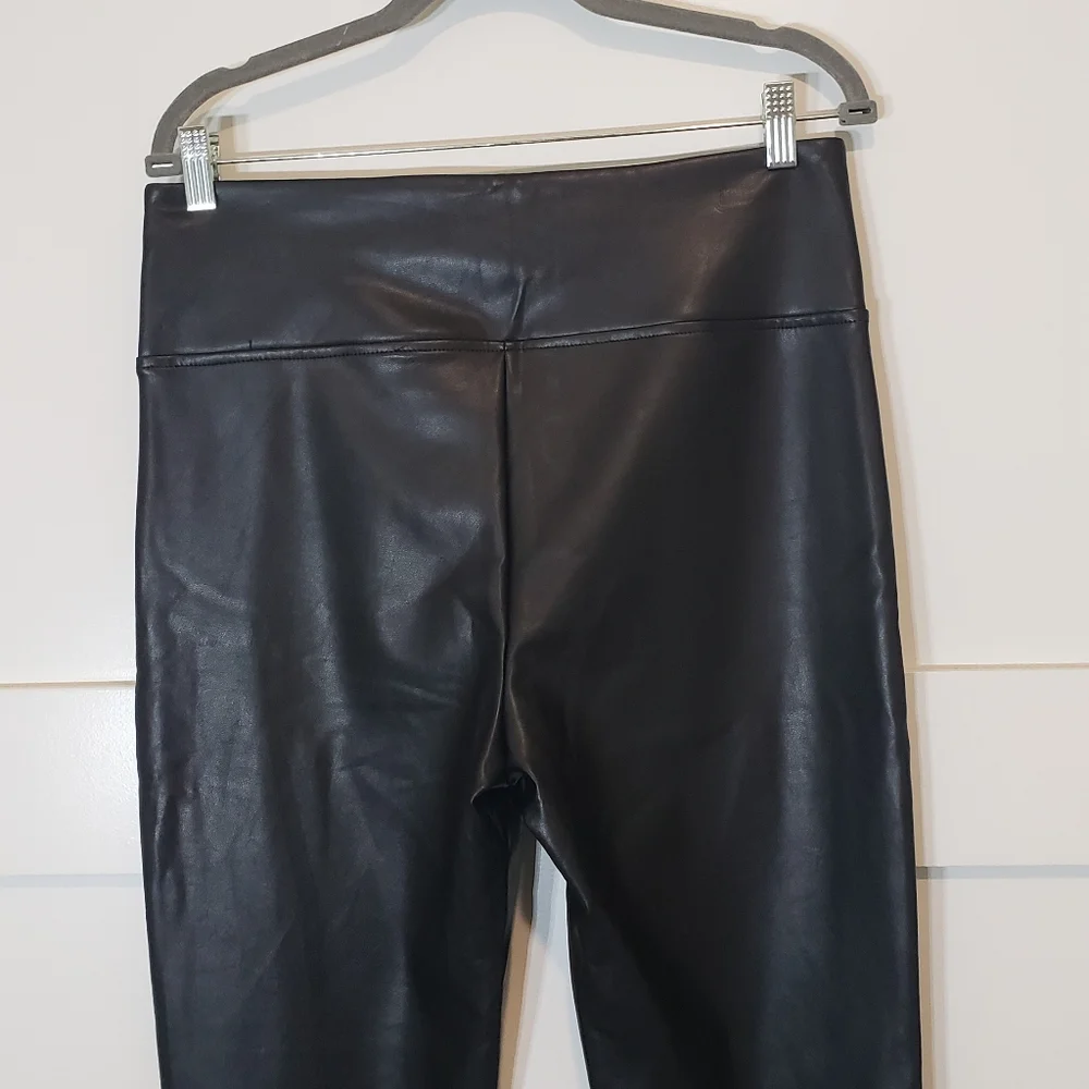 Laundry By Shelli Segal Black Faux Vegan Leather Hi Rise Pants Size Large New